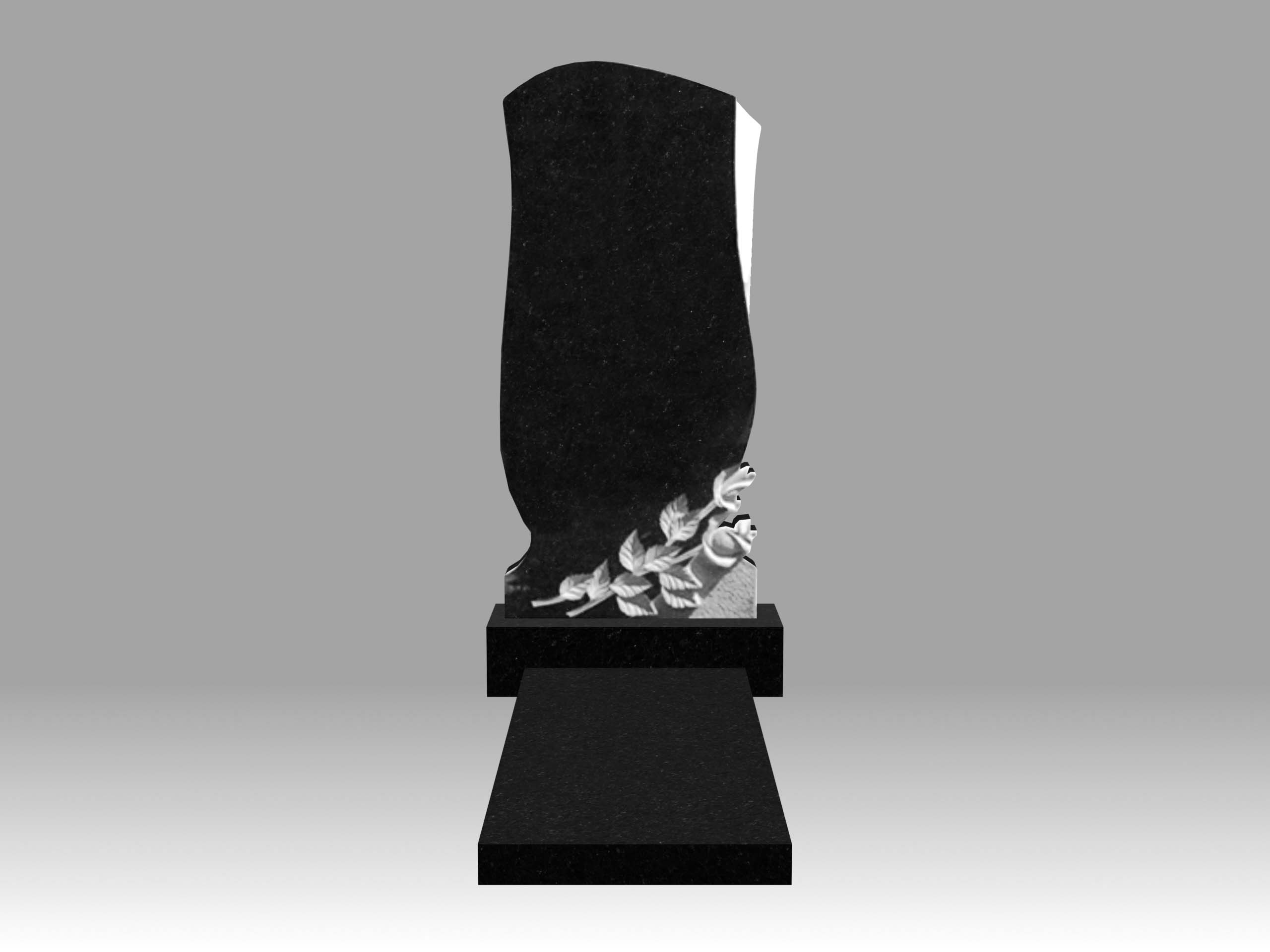 Памятник 16К с цветами с плитой 5см 120х60