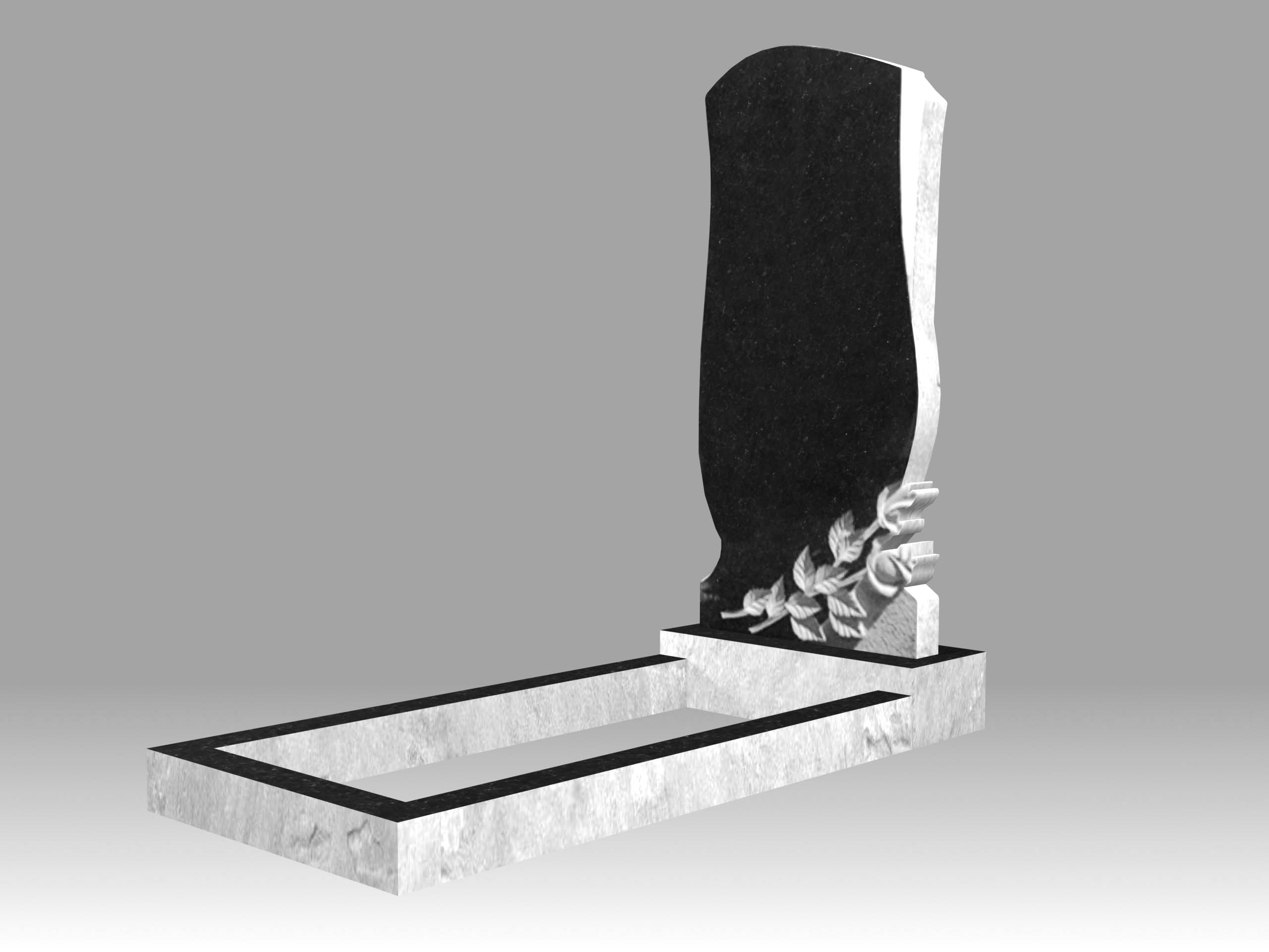 Памятник 16О с цветами с цветником 120х60