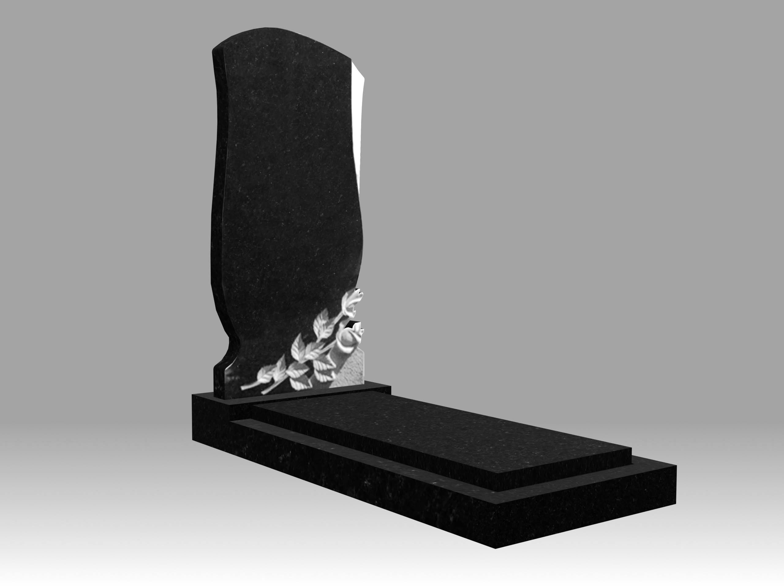 Памятник 16К с цветами с цветником и плитой 120х60