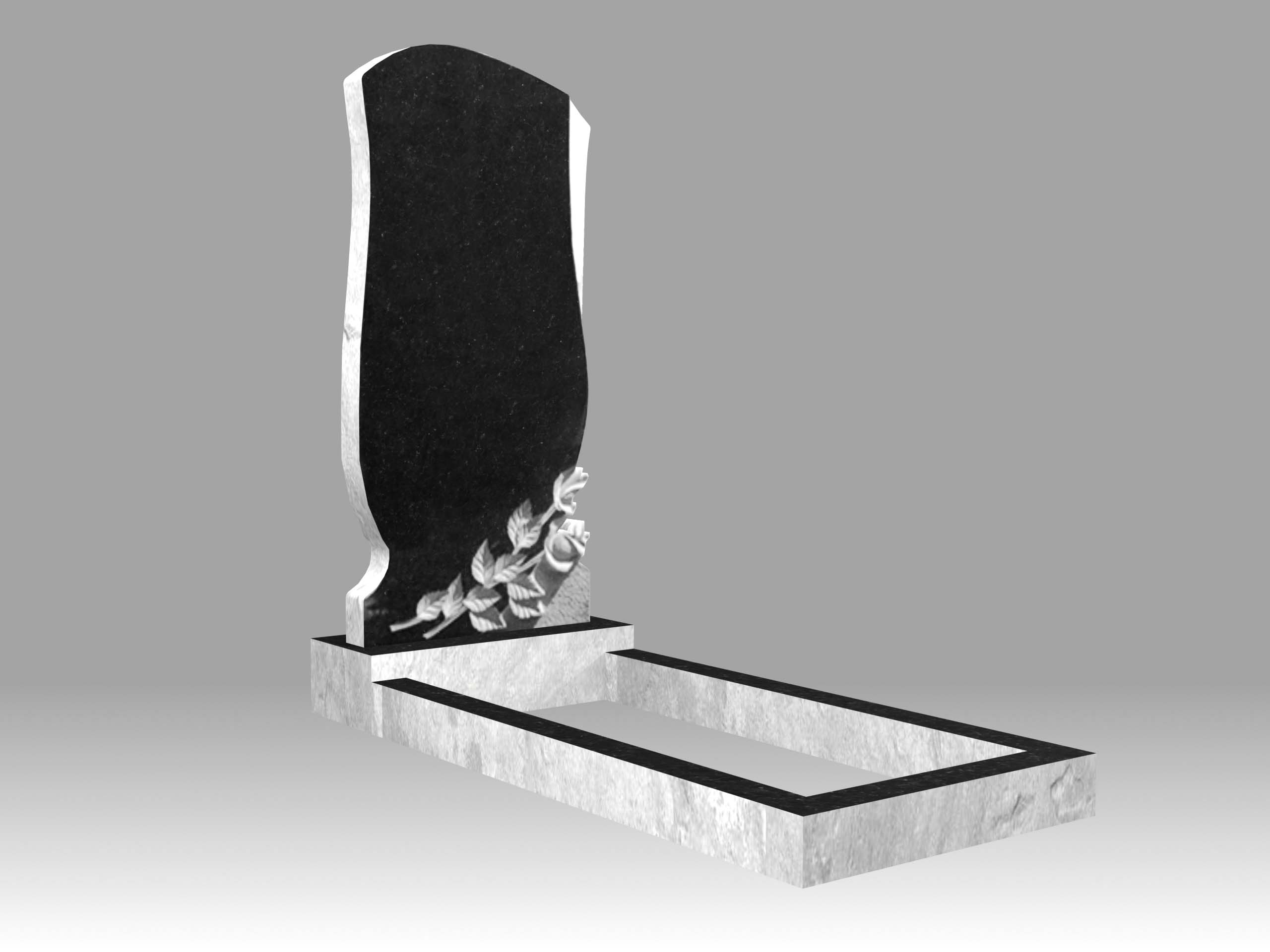 Памятник 16О с цветами с цветником 120х60
