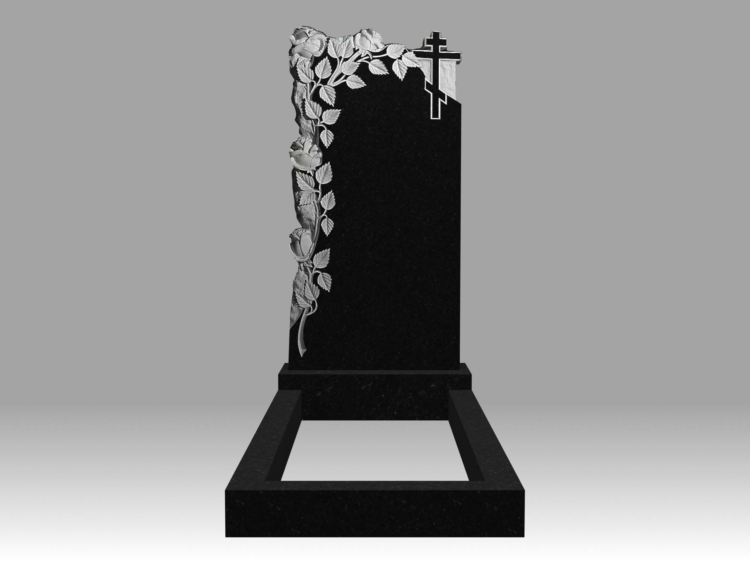 Памятник 17К цветы и крест с цветником 120х60