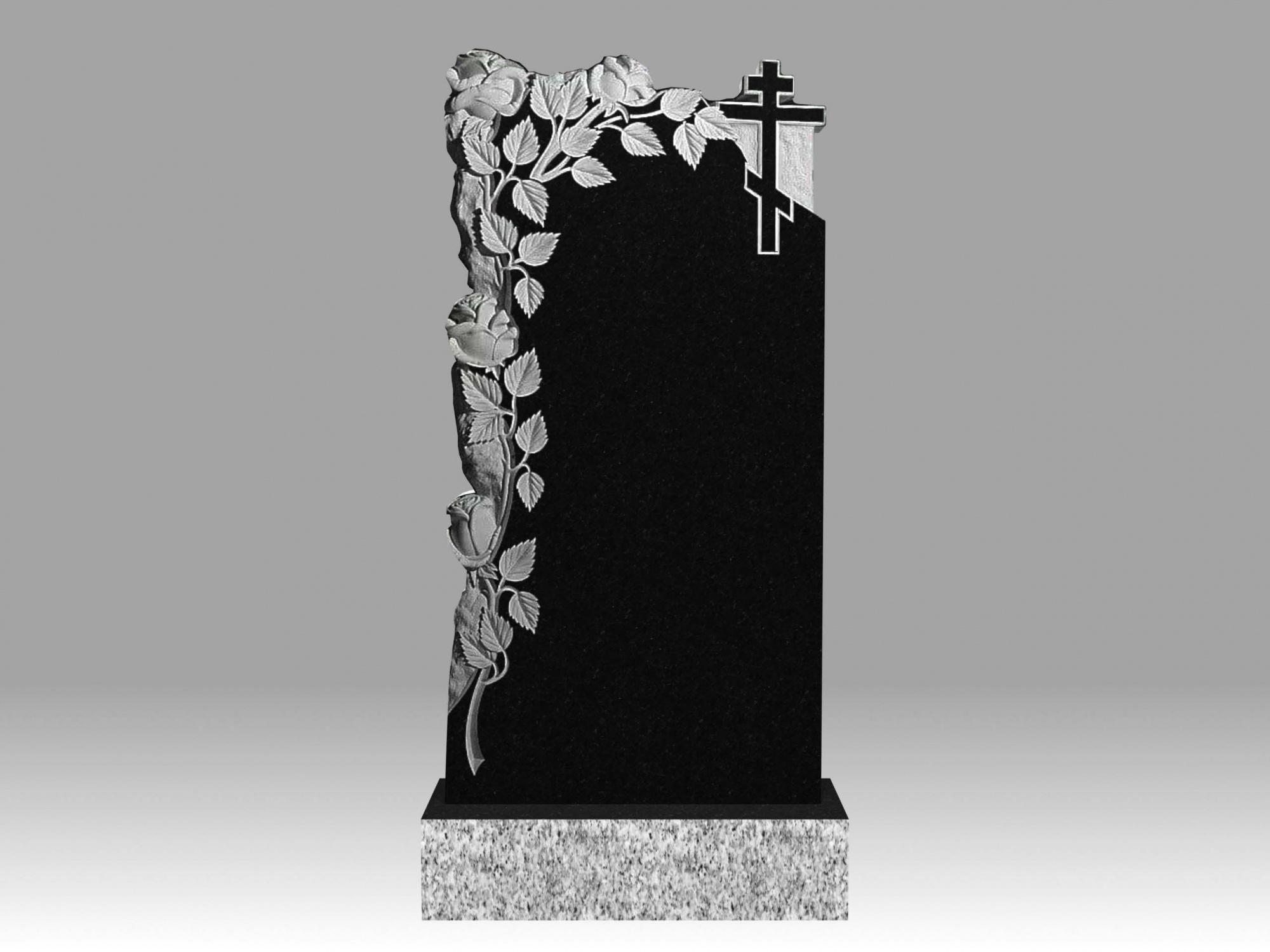 Памятник 17О цветы и крест 100х50
