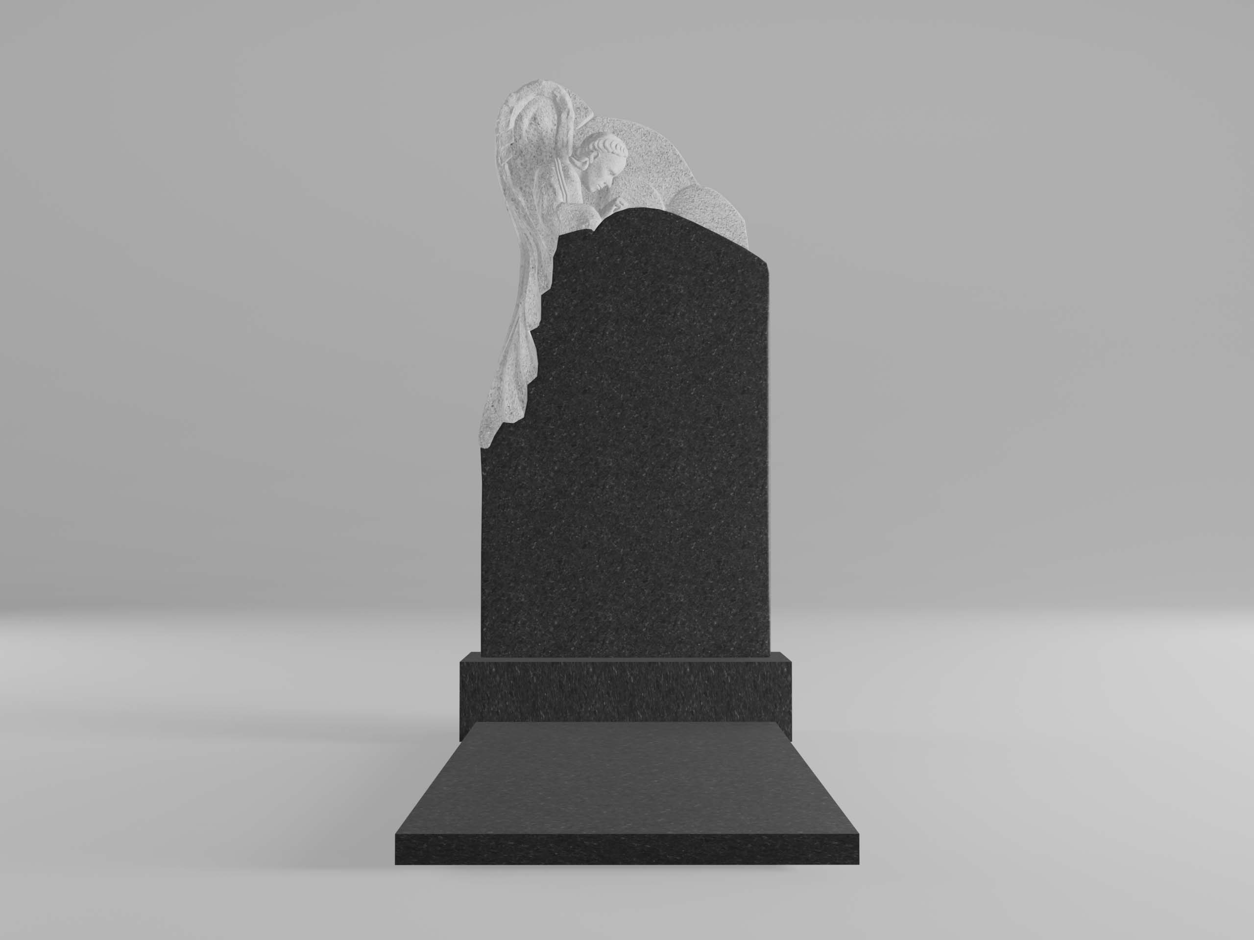Памятник 20К ангел с плитой 3см 100х50