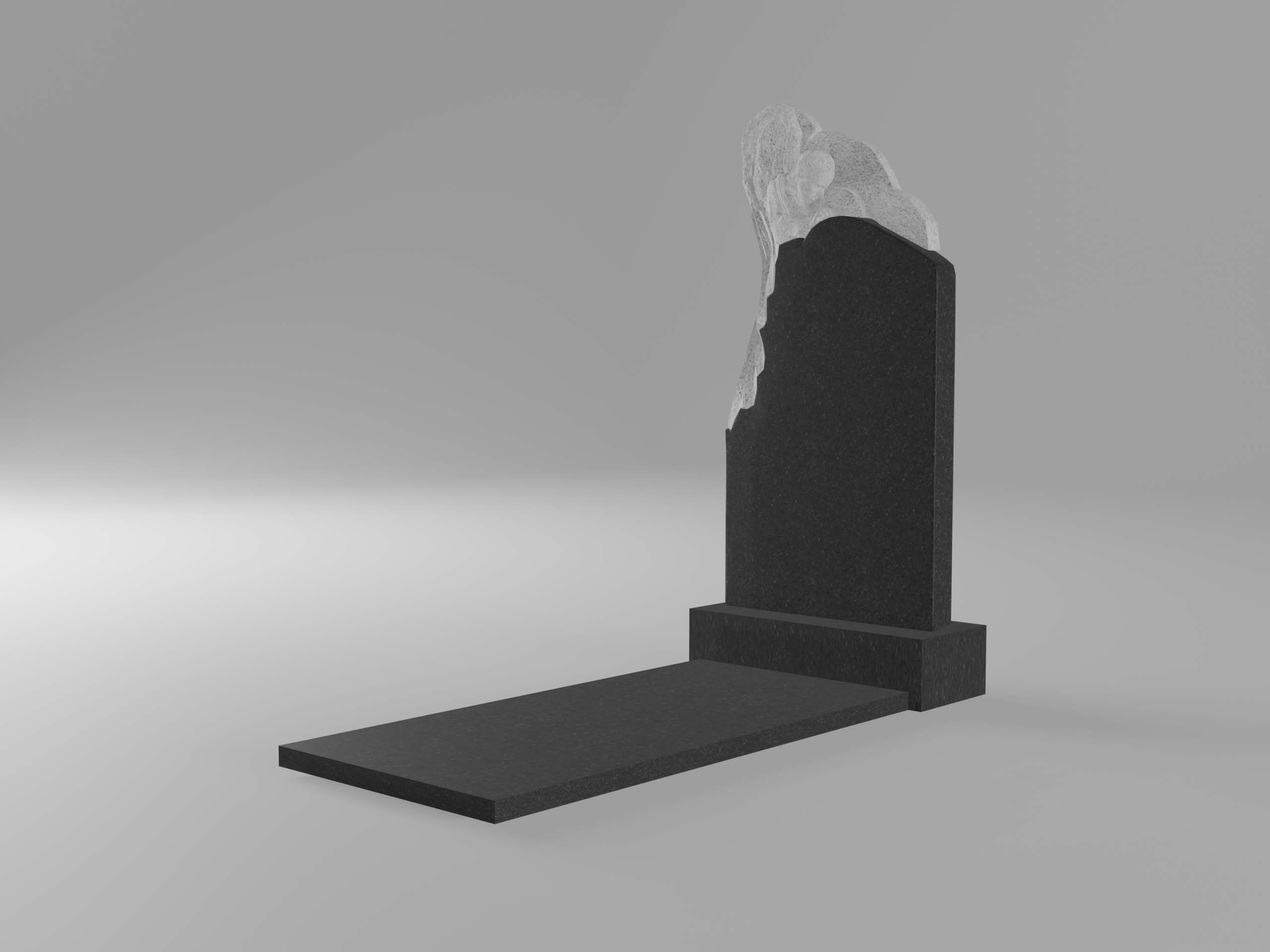 Памятник 20К ангел с плитой 3см 100х50
