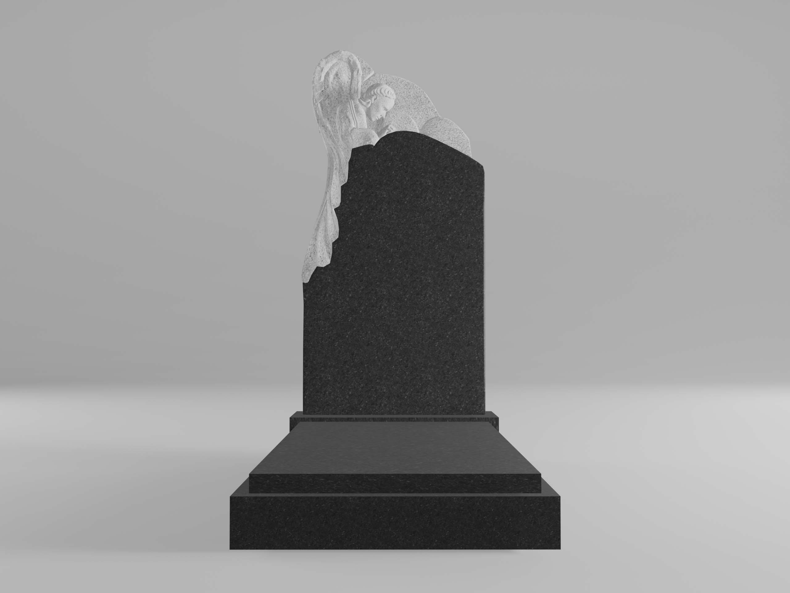 Памятник 20К ангел с цветником и плитой 120х60
